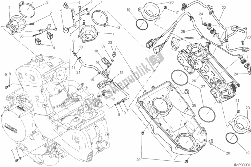 Wszystkie części do 017 - Korpus Przepustnicy Ducati Monster 1200 S Stripes 2015